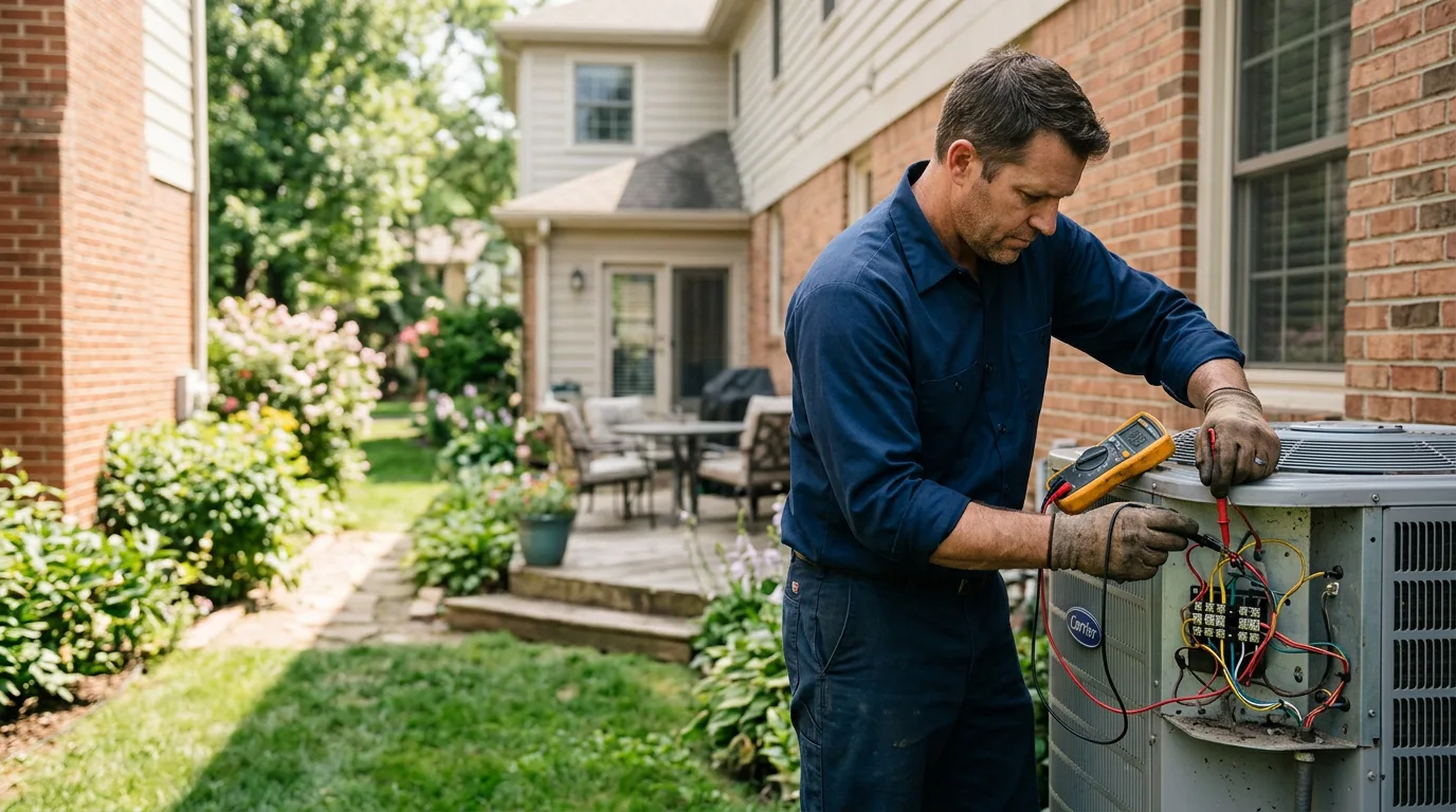 HVAC technician working near Eagleville, CA